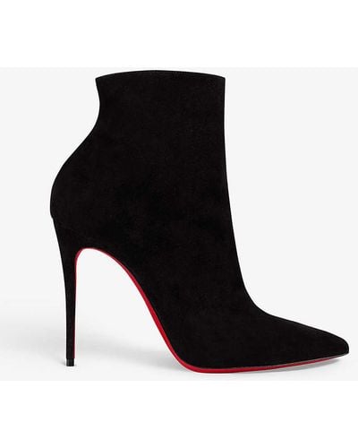 Christian Louboutin So Kate 100 Suede Heeled Ankle Boots - Black