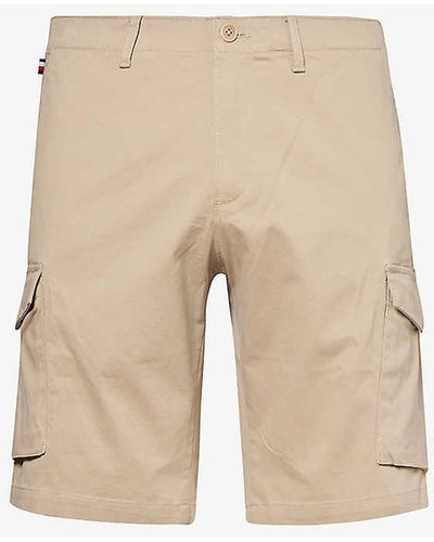 Tommy Hilfiger Harlem Mid-rise Stretch-cotton Shorts - Natural