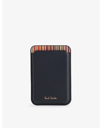 Paul Smith Iphone 15 Pro Magsafe Woven-blend Card Holder - Black