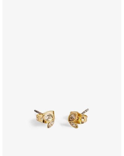 Ted Baker Butterfly Crystal-embellished Brass Earrings - White
