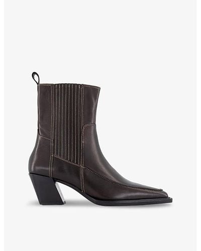 Vagabond Shoemakers Alina Slanted-heel Leather Heeled Ankle Boots - Black
