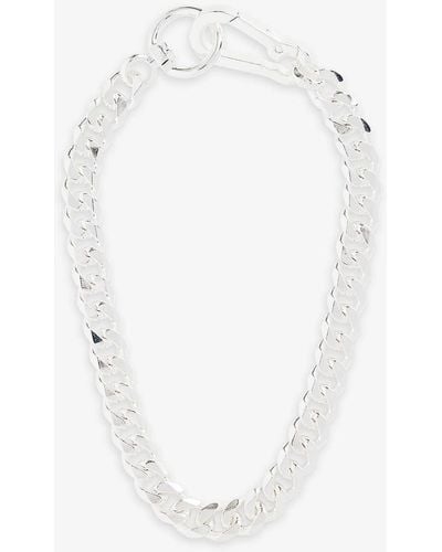 Martine Ali Goss Cuban 925 Sterling- Plated Brass Necklace - White