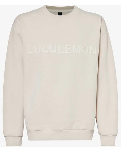 lululemon Steady State Branded Relaxed-fit Cotton-blend Sweatshirt Xx - White