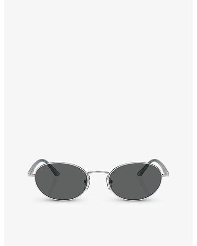 Persol Po1018s Ida Round-frame Metal Sunglasses - Gray