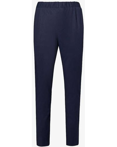 PAIGE Snider Elasticated-waistband Tapered-leg Regular-fit Stretch-woven Trousers - Blue