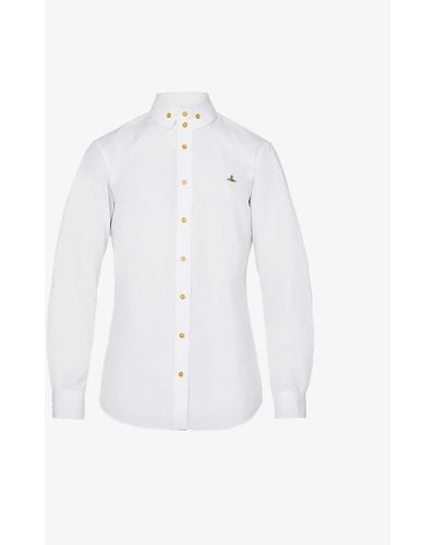 Vivienne Westwood Krall Logo-embroidered Organic-cotton Shirt - White