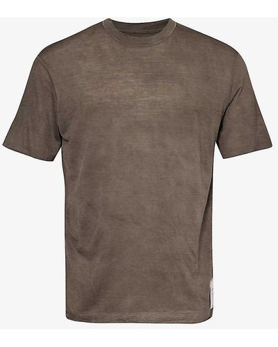 Satisfy Cloudmerinotm Brand-patch Wool-knit T-shirt - Grey