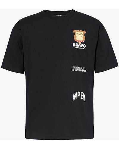 Aape Hip Hop Graphic-print Cotton-jersey T-shirt - Black