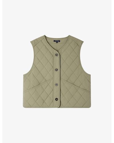 Soeur Ulla Relaxed-fit Quilted Cotton Sleeveless Jacket - Green