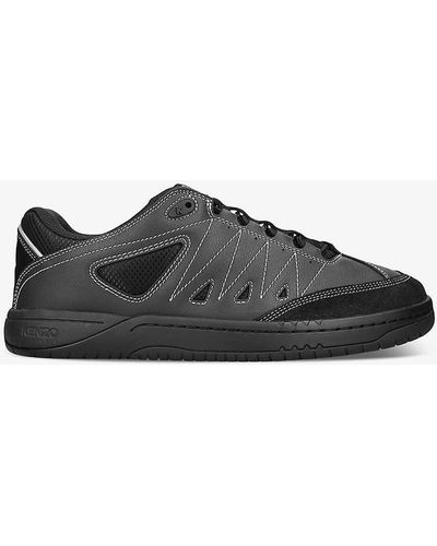 KENZO Pxt Leather Low-top Trainers - Black