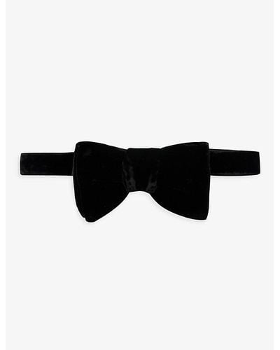 Tom Ford Pre-tied Velvet-texture Woven Bow Tie - Black