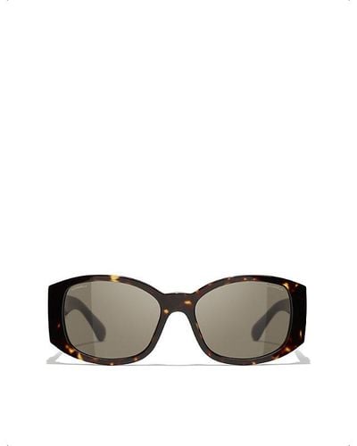 Chanel Oval Sunglasses - Gray