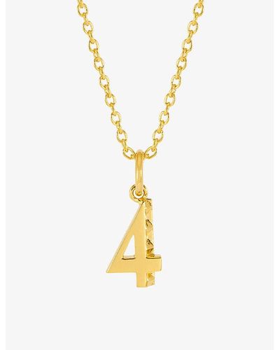 Rachel Jackson Symbolic Number 4 22ct Yellow -plated Sterling Silver Pendant Necklace - Metallic