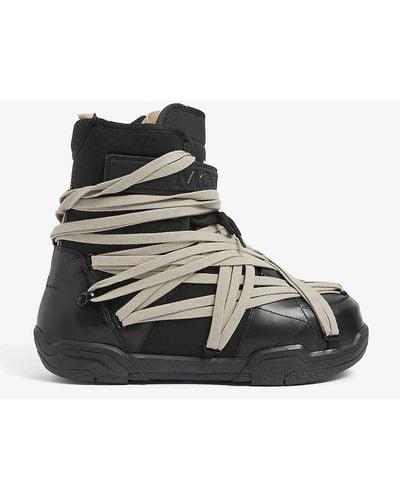 Rick Owens Moncler + Amber Leather Snow Boots - Black