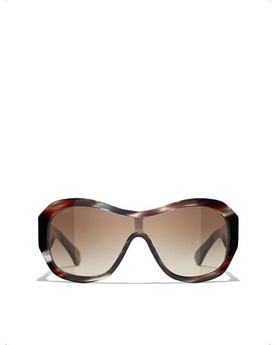 Chanel Shield Sunglasses - Brown