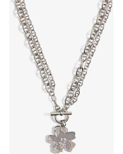 Ted Baker Grelsa Silver-toned Brass Pendant Necklace - Metallic