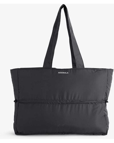 ADANOLA Brand-print Padded Shell Tote Bag - Black