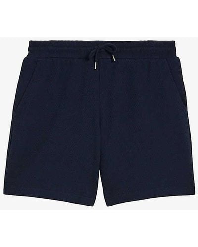 Ted Baker Pensho Relaxed-fit Cotton-jersey Shorts - Blue