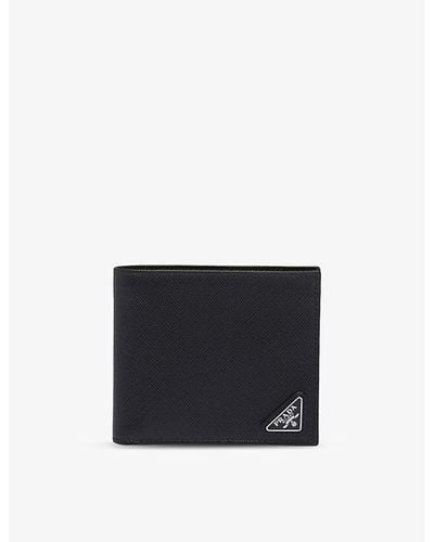 Prada Logo-plaque Small Leather Wallet - Black