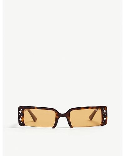 Vogue Soho Crystal-embellished Rectangle-frame Sunglasses - White