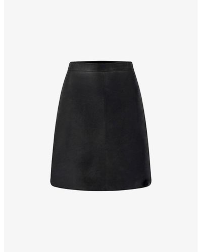 Ro&zo Regular-fit High-rise Leather Mini Skirt 1 - Black