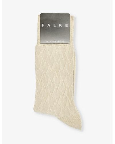 FALKE Classic Tale Logo-print Cotton-blend Knitted Socks - Natural