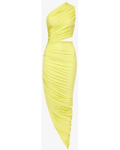 Alaïa Cut-out Fitted Stretch-woven Midi Dress - Yellow