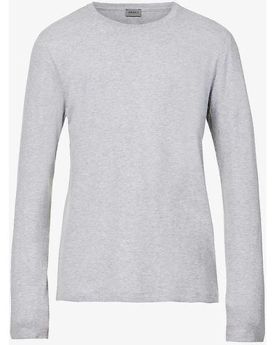 Hanro Regular-fit Long-sleeve Cotton-jersey T-shirt X - Grey