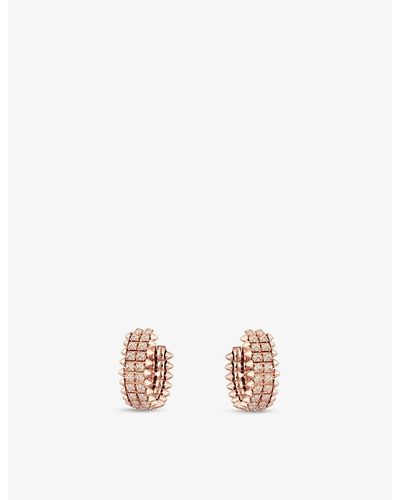 Cartier Clash De 18ct Rose-gold And 1.02ct Brilliant-cut Diamond Hoop Earrings - Pink