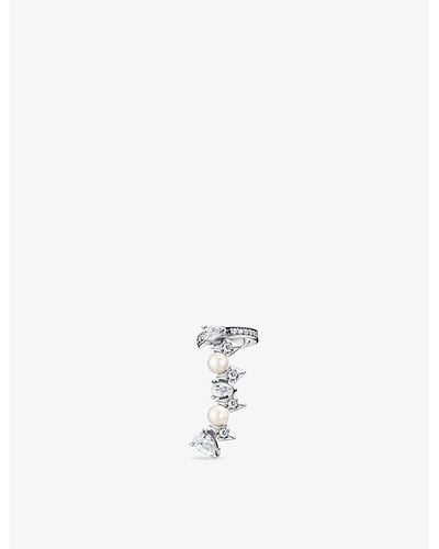 Thomas Sabo Ice Crystals Sterling Silver, Zirconia And Freshwater Pearl Ear Cuff - White