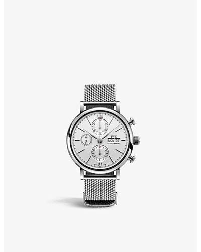 IWC Schaffhausen Iw356506 Portofino Stainless-steel Chronograph Watch - Metallic