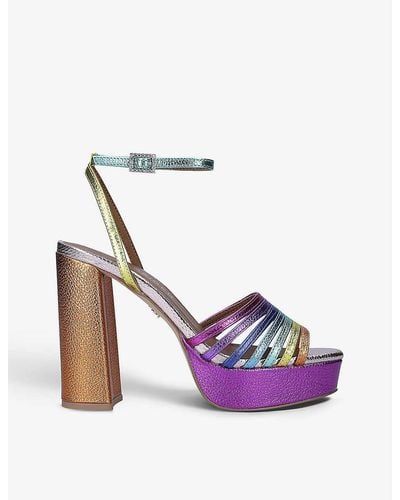 Kurt Geiger Pierra Gem-embellished Leather Platform Sandals - Multicolour