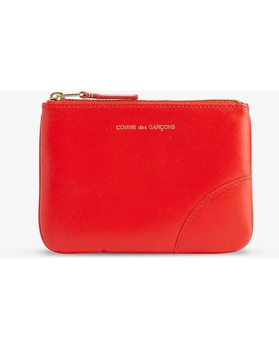 Comme des Garçons Classic Foiled-logo Leather Wallet - Red