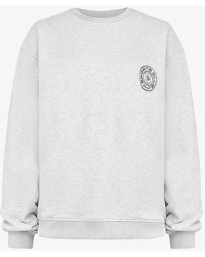 House Of Cb Haze Logo-print Cotton-blend Sweatshirt - White