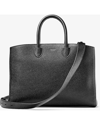 Aspinal of London Madison Branded Leather Tote Bag - Black