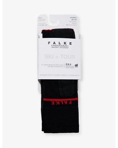 FALKE Sk4 Energising Light Knee-length Wool-blend Socks - White
