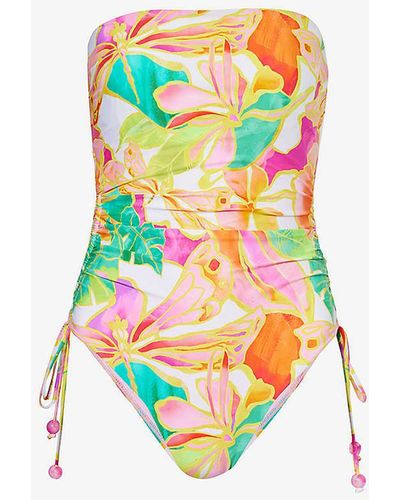 Seafolly Wonder Floral-pattern Swimsuit - White