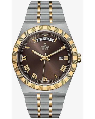 Tudor Unisex M28603-0007 Royal Date Day 18ct Yellow-gold And Stainless-steel Automatic Watch - White