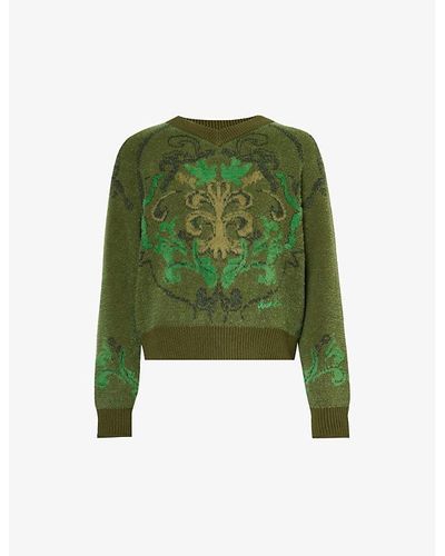 House Of Sunny Prince Fuzzy-knit Cotton-blend Sweater X - Green