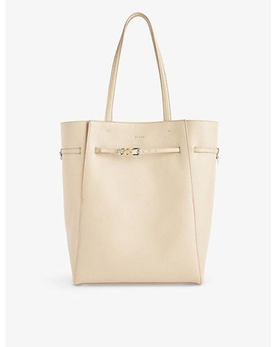 Givenchy Voyou Medium Leather Tote Bag - Natural