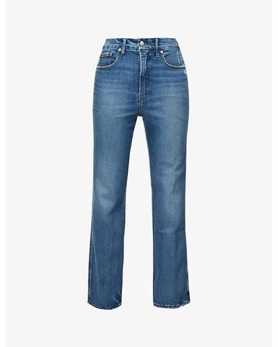 GOOD AMERICAN Good Curve Straight-leg High-rise Stretch-denim Jeans - Blue
