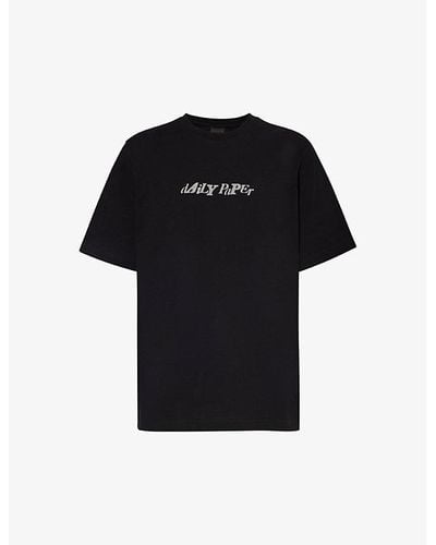 Daily Paper Unified Logo-print Cotton-jersey T-shirt - Black