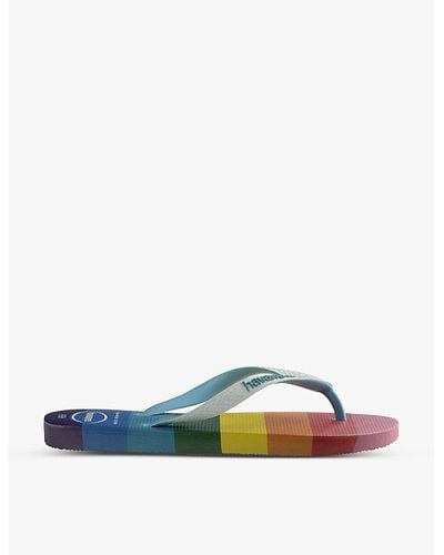 Havaianas Top Pride Rainbow-print Rubber Flip Flops - Blue