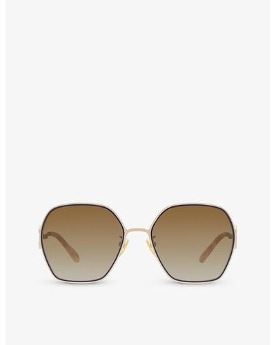 Chloé 6n000458 Ch0146s Pilot-frame Metal Sunglasses - Metallic