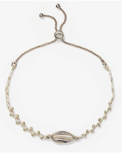 The White Company Cowrie Shell Braided Woven Friendship Bracelet - White