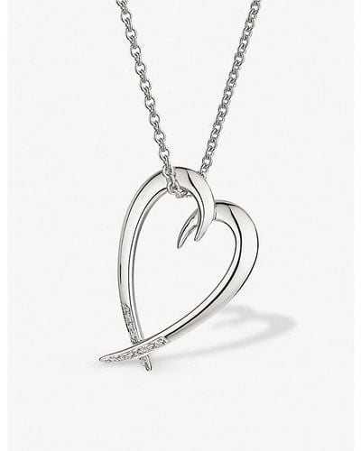 Shaun Leane Heart Sterling And Diamond Necklace - White