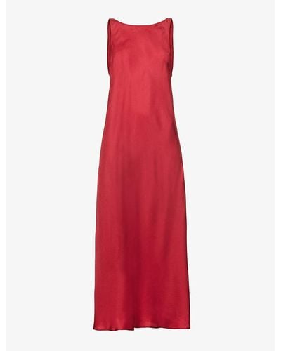 LeKasha Tabundy Sleeveless Silk Maxi Dress - Red
