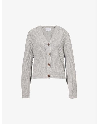 Maria McManus Cocoon V-neck Recycled Cashmere And Organic Cotton Knitted Cardigan - White