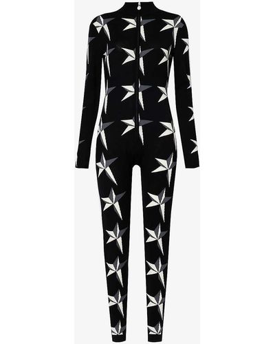 Perfect Moment Star High-neck Wool Jumpsuit - Black