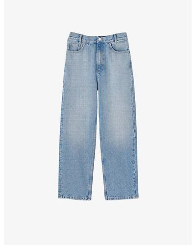 Sandro Bibi Straight-leg Low-rise Jeans - Blue